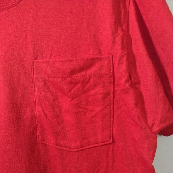 Fruit Of The Loom - Vintage Single Stitch Pocket Red T-shirt Men's Size Medium M - Picture 4 of 13